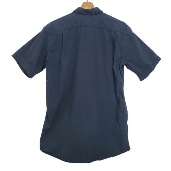 Eddie Bauer | Classic Fit Navy Blue Button Up Short Sleeve Shirt - Picture 3 of 8